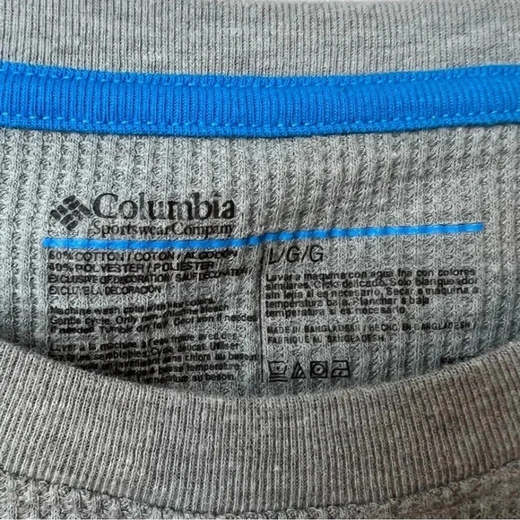 Columbia Men's Pine Peak Waffle Cotton Blend Long Sleeve L - Picture 2 of 5